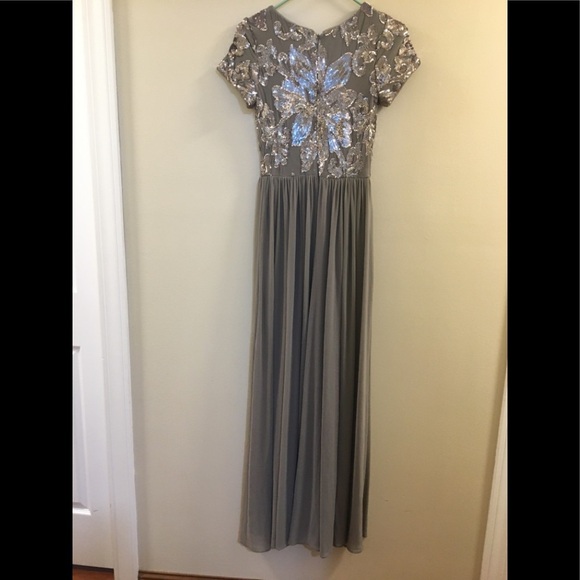 08 BETSY & ADAM Sequin Mesh A-Line Gown - Picture 11 of 16